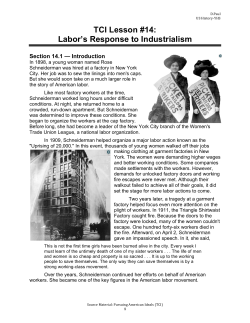TCI Lesson #14: Labor`s Response to Industrialism
