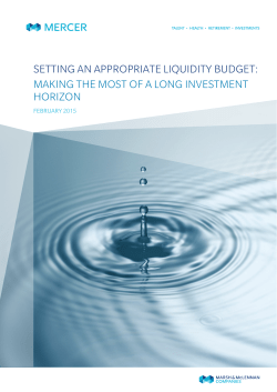 setting an appropriate liquidity budget