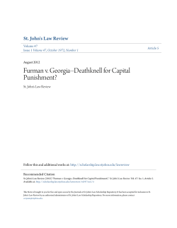 Furman v. Georgia--Deathknell for Capital Punishment?