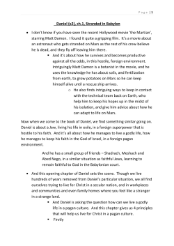 Daniel (x2), ch.1, Stranded in Babylon &bull; I don`t know if you have