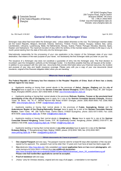 General Information on Schengen Visa