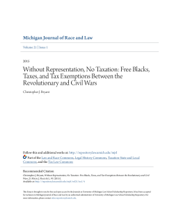 Free Blacks, Taxes - University of Michigan Law School Scholarship