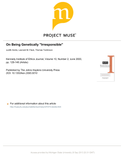 On Being Genetically "Irresponsible"