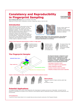 TO VIEW Consistency and Reproducability in Fingerprint Sampling