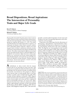 The Intersection of Personality Traits and Major Life Goals
