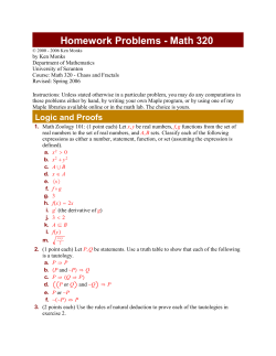 Homework Problems - Math 320