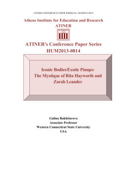 ATINER`s Conference Paper Series HUM2013-0814