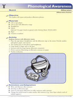 Alliteration - Florida Center for Reading Research