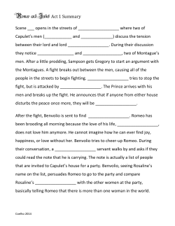 Romeo and Juliet Act Summary sheets