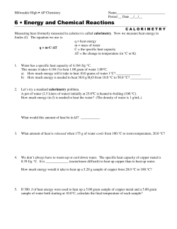 6 &bull; Energy and Chemical Reactions