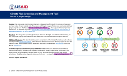Climate Risk Screening and Management Tool