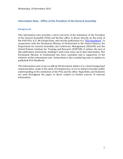 Information Note - Office of the President of the General Assembly