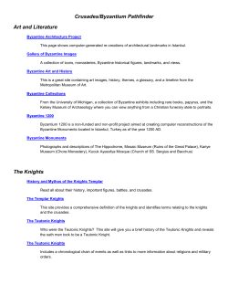 Crusades/Byzantium Pathfinder Art and Literature