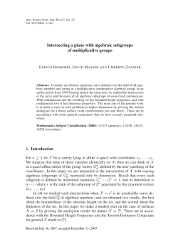 Intersecting a plane with algebraic subgroups of