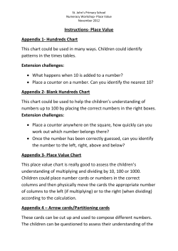 Instructions- Place Value Appendix 1- Hundreds - School