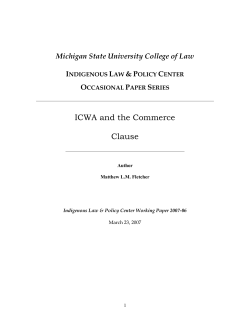 ICWA and the Commerce Clause - Michigan State University
