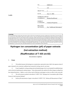 Hydrogen ion concentration (pH) of paper extracts (hot