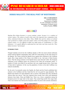 derek walcott: the real poet of westindies