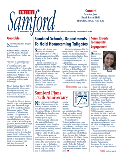 A newsletter for faculty, staff and friends of Samford