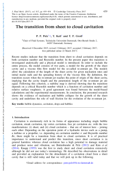 The transition from sheet to cloud cavitation