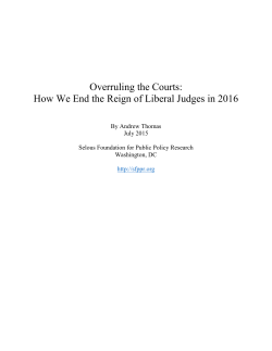 Overruling the Courts - Selous Foundation for Public Policy Research