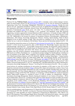 BIOGRAPHY - Curriculum Vitae CV Prof Stanek