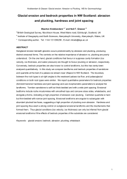 Glacial erosion: plucking and abrasion as a function of bedrock