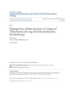 Making Sense of Meta-Analysis: A Critique of