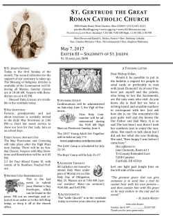 the Bulletin - St. Gertrude the Great