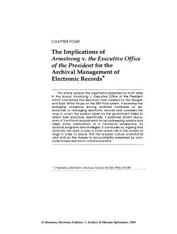 The Implications of Armstrong v. the Executive Oflice of the President