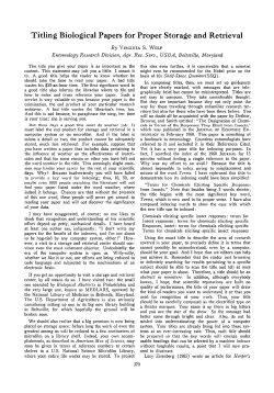 Titling Biological Papers for Proper Storage and Retrieval