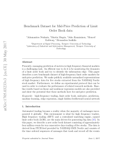 Benchmark Dataset for Mid-Price Prediction of Limit Order Book data