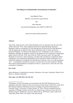 The Making of a Constitutionalist: James Buchanan on Education1