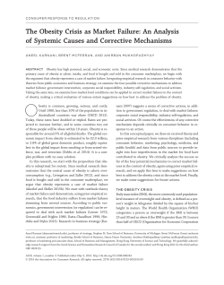 The Obesity Crisis as Market Failure: An