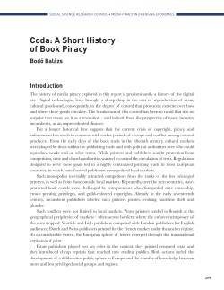 Coda: A Short History of Book Piracy