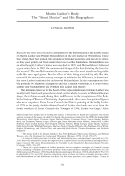 Martin Luther`s Body: The &ldquo;Stout Doctor&rdquo; and His