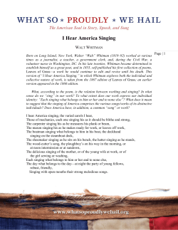 I Hear America Singing - What So Proudly We Hail