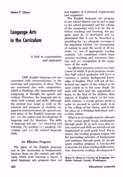 Language Arts in the Curriculum