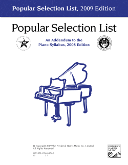 Popular Selection List - RCM Examinations