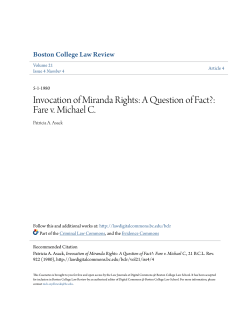 Invocation of Miranda Rights: A Question of Fact?: Fare v. Michael C.