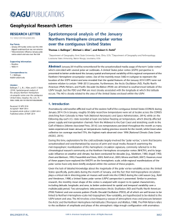 Spatiotemporal analysis of the January Northern Hemisphere