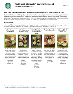 Fact Sheet: Starbucks&reg; Summer Grab-and