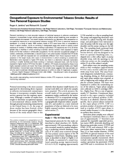 Occupational Exposure to Environmental Tobacco