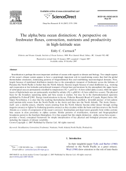 The alpha/beta ocean distinction: A perspective on freshwater fluxes