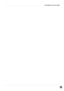 Module 3 The Sheriffs Act, Act 90 of 1986