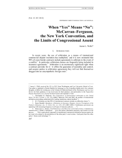 “Yes” Means “No”: McCarran–Ferguson, the New York Convention