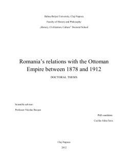 Romania`s relations with the Ottoman Empire between 1878 and 1912