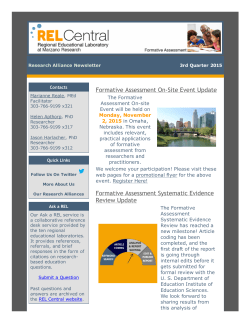 Formative Assessment RA 3rd quarter newsletter 2015
