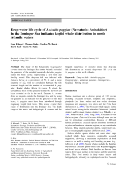 Deep-water life cycle of Anisakis paggiae