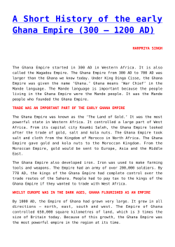 A Short History of the early Ghana Empire (300
